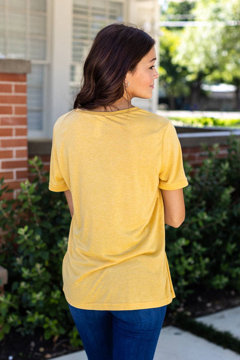 Blank Mustard Crewneck Tee: Mustard / 2X-Large
