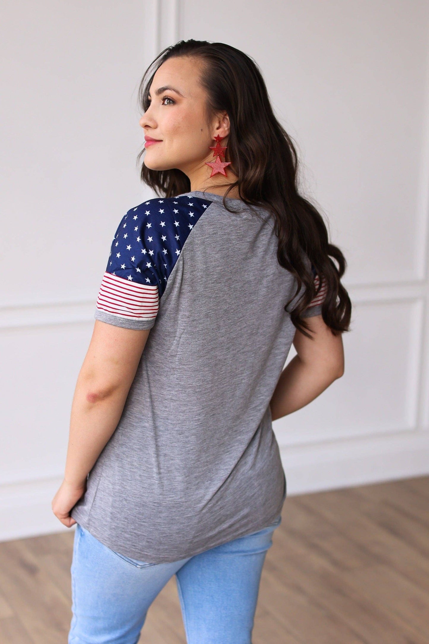Stars & Stripes Y'all Raglan Tee: Mix Pattern