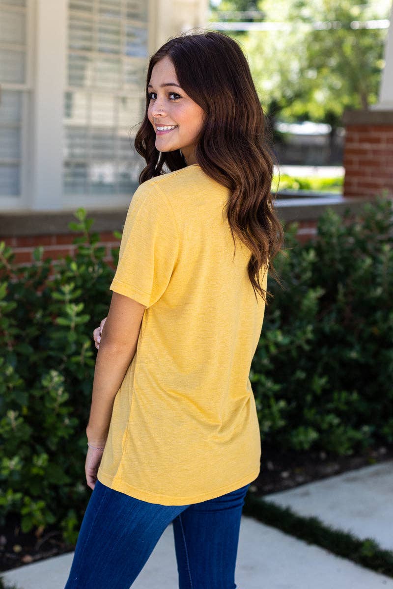 Blank Mustard Crewneck Tee: Mustard / 2X-Large