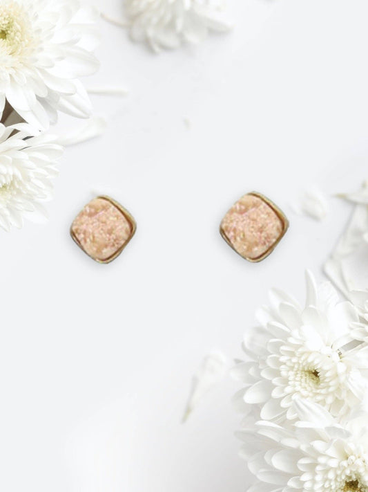 Square Aurora Borealis Stud Earrings: Aurora Borealis / One Size