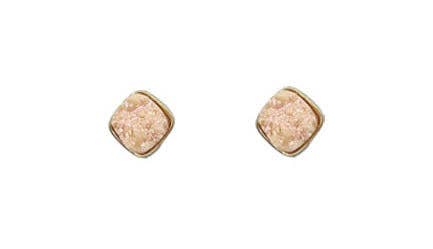 Square Aurora Borealis Stud Earrings: Aurora Borealis / One Size